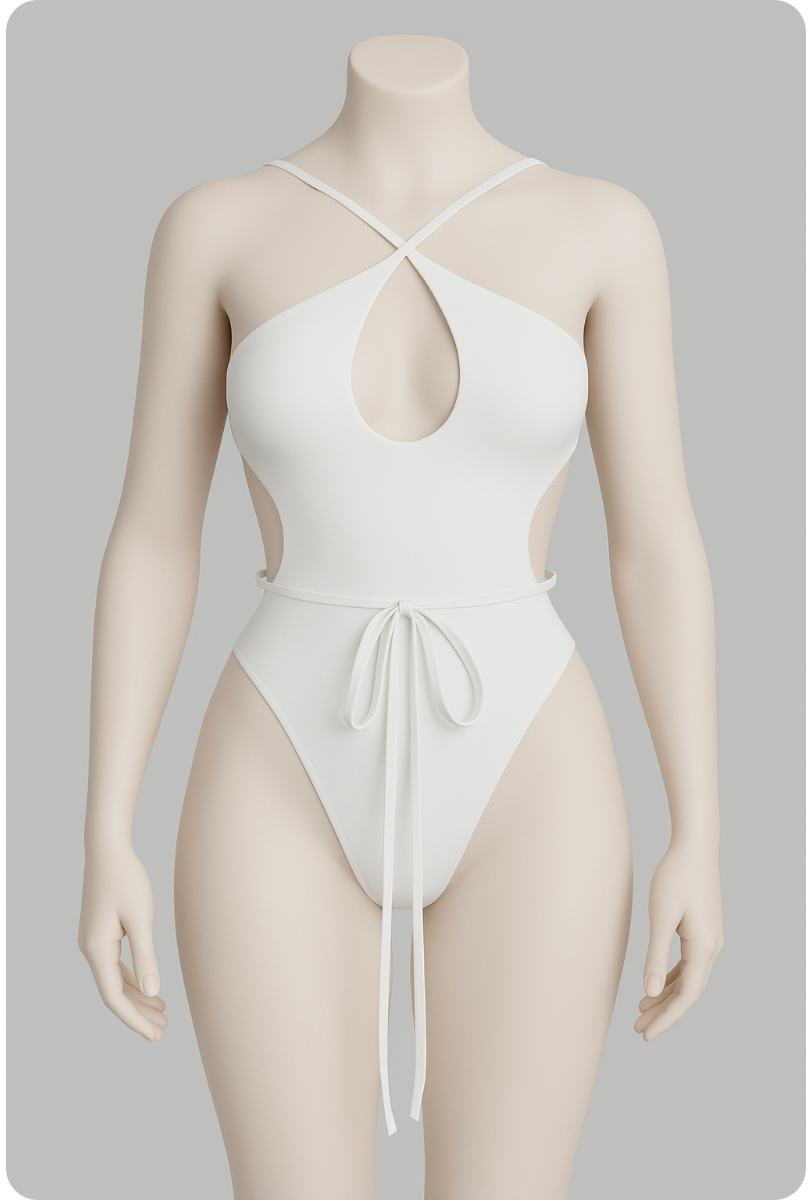 day out swim piece in white
