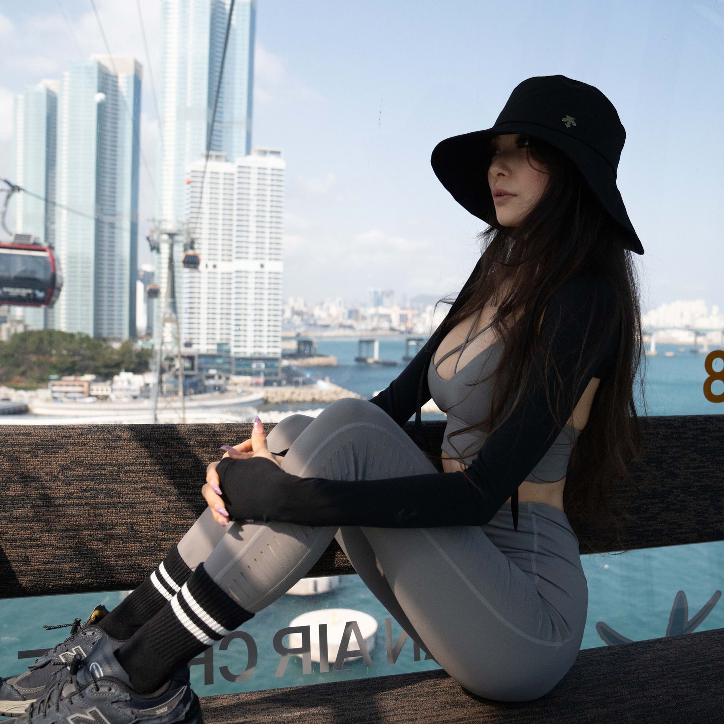 Sculpt & Slay Cutout Leggings Cement