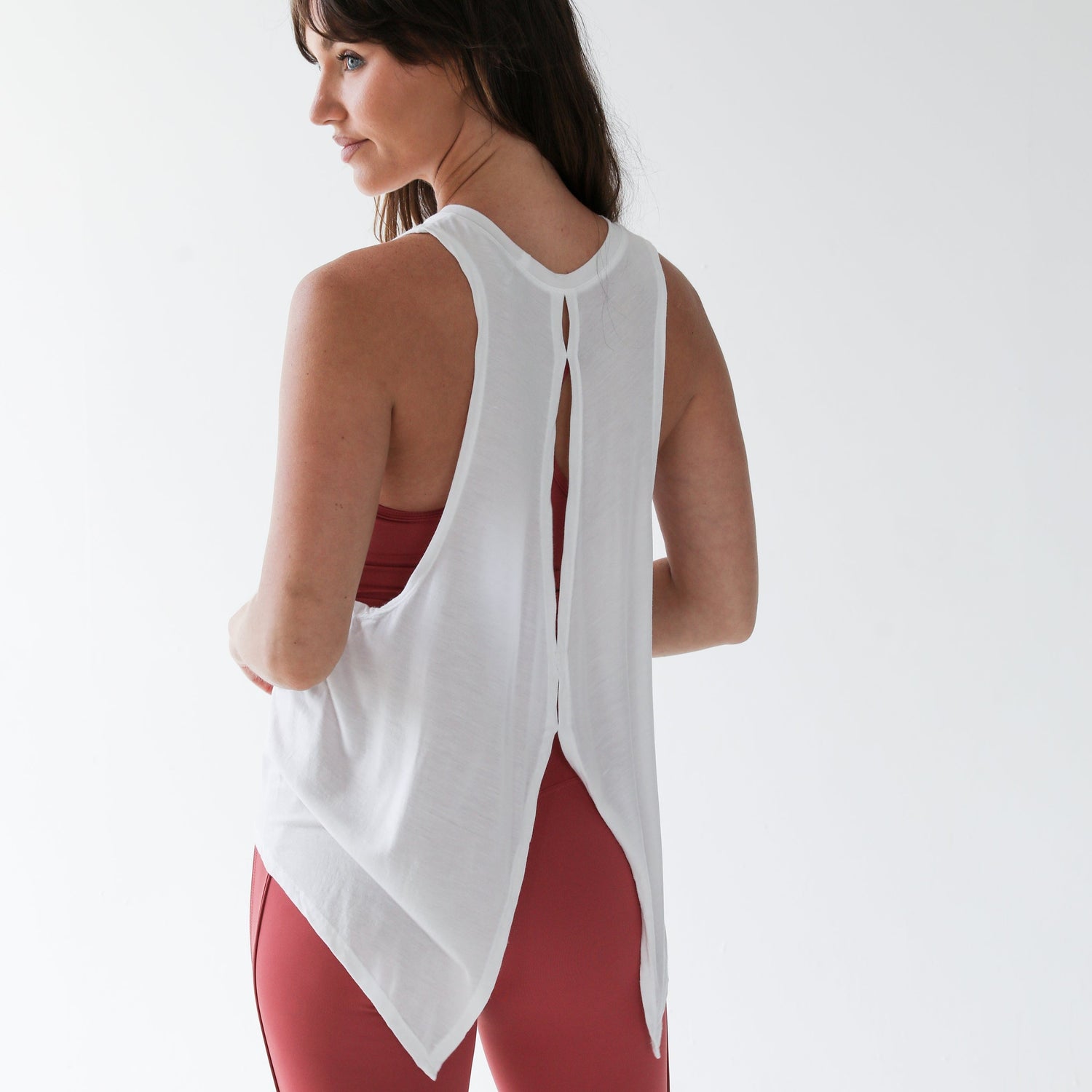 White DRI-FIT tails tee