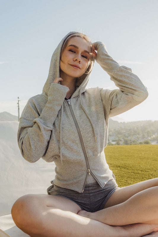 Womenswear Essential Cropped Jacket Heather Grey