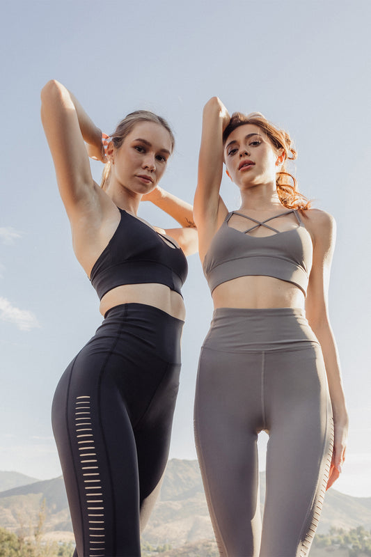 Sculpt & Slay Cutout Leggings Cement