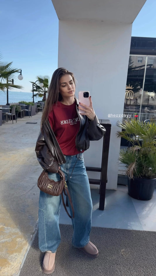 Graphic Tee Silence Studios LA - Burgundy