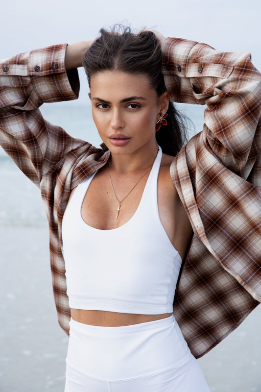 3 for $72 - Serenity Scoop Tank in White