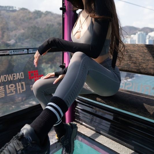 Sculpt & Slay Cutout Leggings Cement