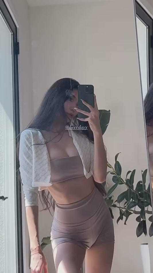 Latte High-Rise Shorts