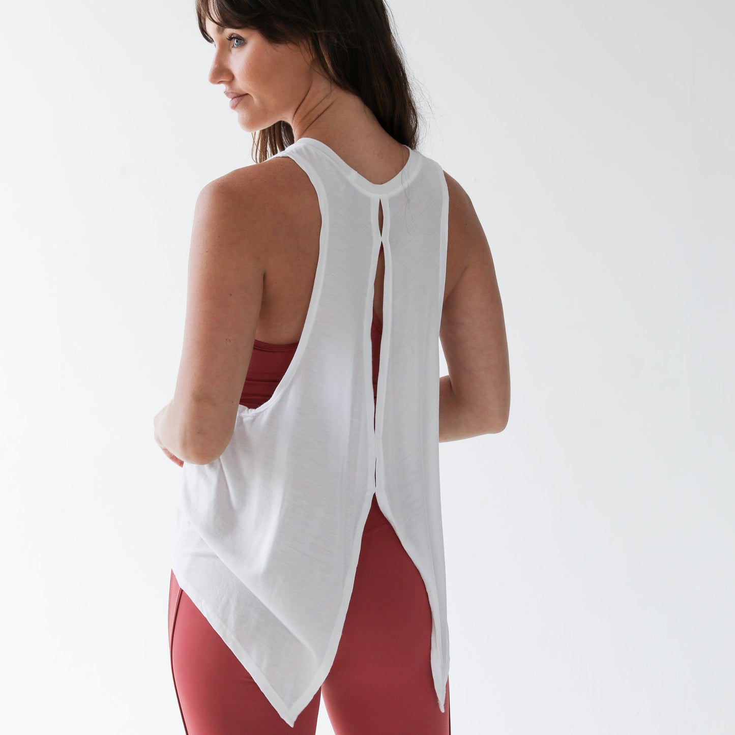 White DRI-FIT tails tee