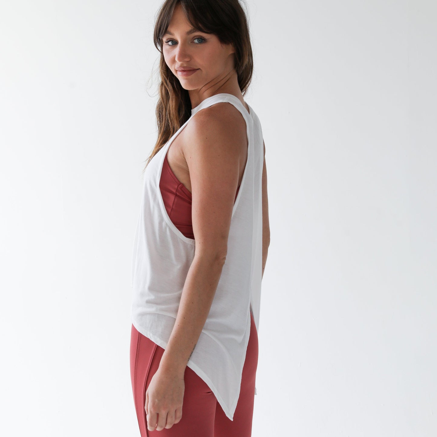 White DRI-FIT tails tee